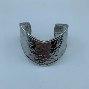 Hammered Silvertone Vintage Cuff